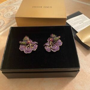 Heidi Daus Humming Bird Clip on earrings NRFB